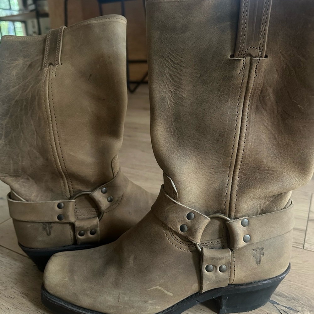 Frye Tan Boots w Harness